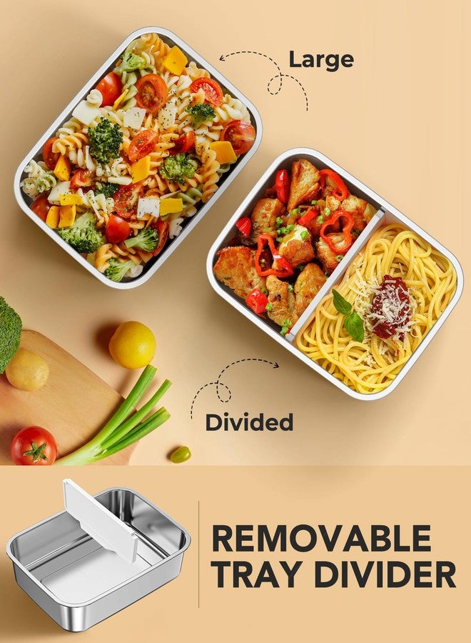 Docusvect 1.3L Replaceable Inner Container for Rechargeable Heated Lunch Box, Stainless Steel Meal Container with Leak-Proof Lid and Removable Tray Divider, Dishwasher Safe - Image 5